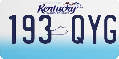 KY license plate 193QYG