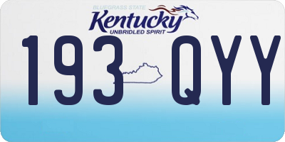 KY license plate 193QYY