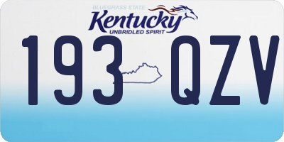 KY license plate 193QZV