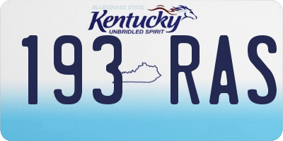 KY license plate 193RAS