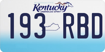KY license plate 193RBD