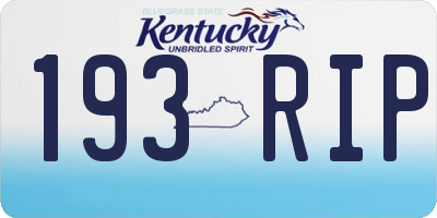 KY license plate 193RIP