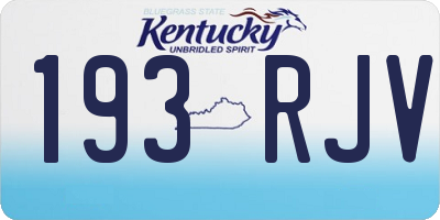 KY license plate 193RJV