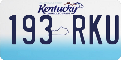 KY license plate 193RKU