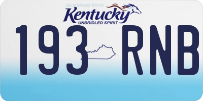 KY license plate 193RNB