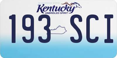 KY license plate 193SCI