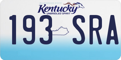 KY license plate 193SRA