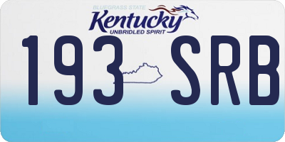 KY license plate 193SRB