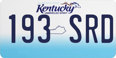 KY license plate 193SRD
