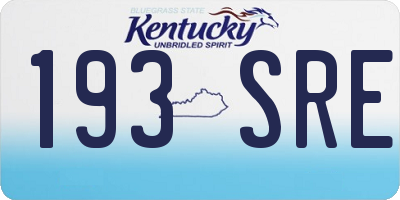 KY license plate 193SRE