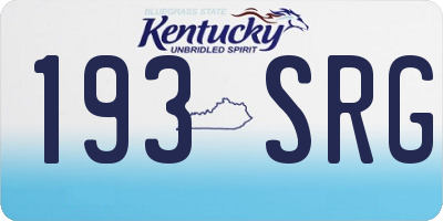 KY license plate 193SRG
