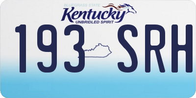 KY license plate 193SRH