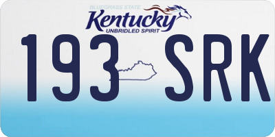KY license plate 193SRK
