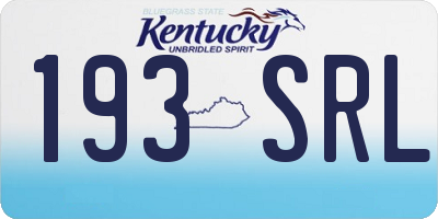 KY license plate 193SRL