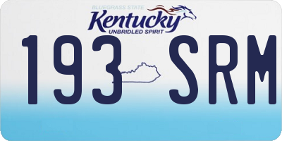 KY license plate 193SRM