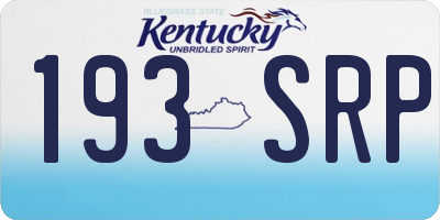 KY license plate 193SRP