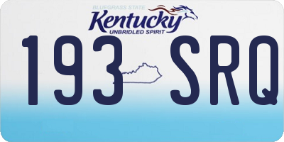 KY license plate 193SRQ
