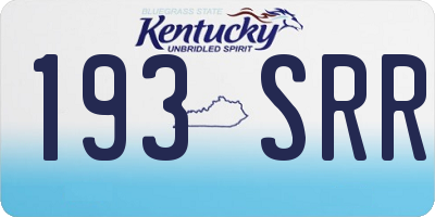 KY license plate 193SRR