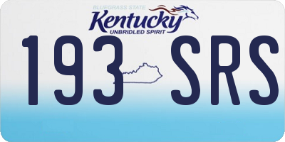 KY license plate 193SRS