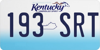 KY license plate 193SRT