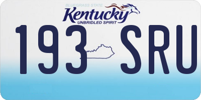 KY license plate 193SRU