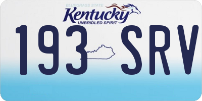 KY license plate 193SRV