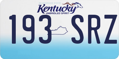 KY license plate 193SRZ