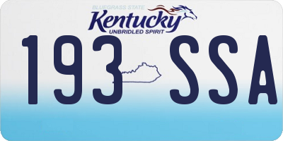KY license plate 193SSA