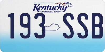 KY license plate 193SSB