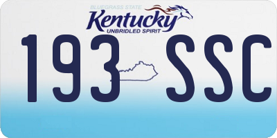 KY license plate 193SSC