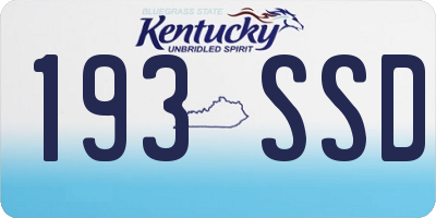 KY license plate 193SSD