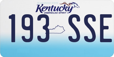 KY license plate 193SSE