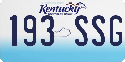 KY license plate 193SSG