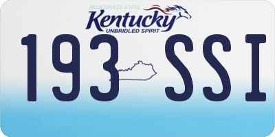 KY license plate 193SSI