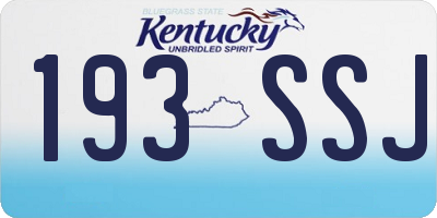 KY license plate 193SSJ