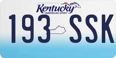 KY license plate 193SSK