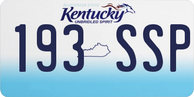 KY license plate 193SSP