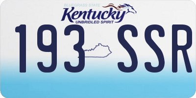 KY license plate 193SSR