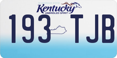 KY license plate 193TJB