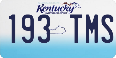 KY license plate 193TMS