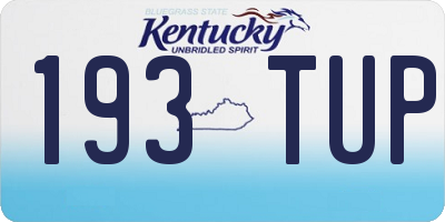 KY license plate 193TUP