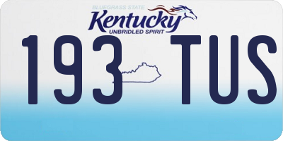 KY license plate 193TUS