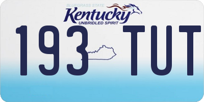 KY license plate 193TUT