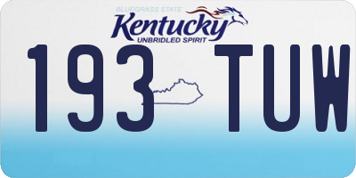 KY license plate 193TUW