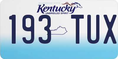 KY license plate 193TUX
