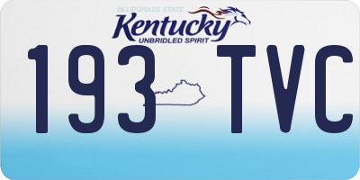 KY license plate 193TVC