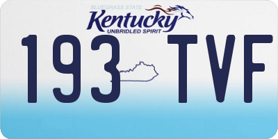 KY license plate 193TVF