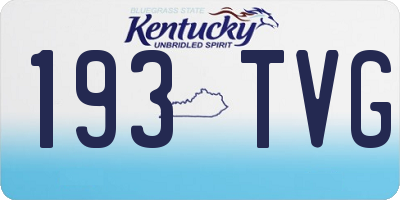 KY license plate 193TVG