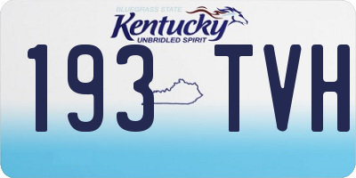 KY license plate 193TVH