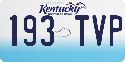 KY license plate 193TVP